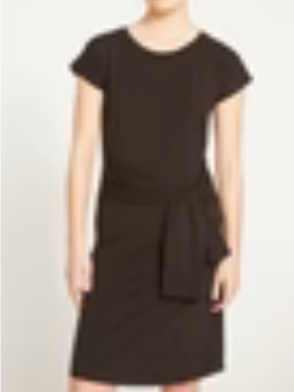 Universal Standard Misa Jersey Short-Sleeve Tie-Waist Midi Dress in Black
